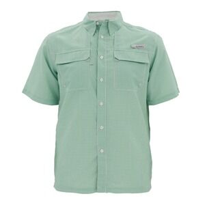 Men's Habitat Skirr River Short Sleeve‎ River Guide Fishing Shirt Green Whte L